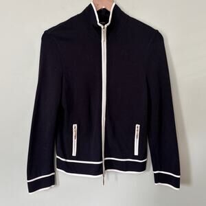 Escada Stile Knit Zip Up sweater Cardigan Black Size 36 / US6